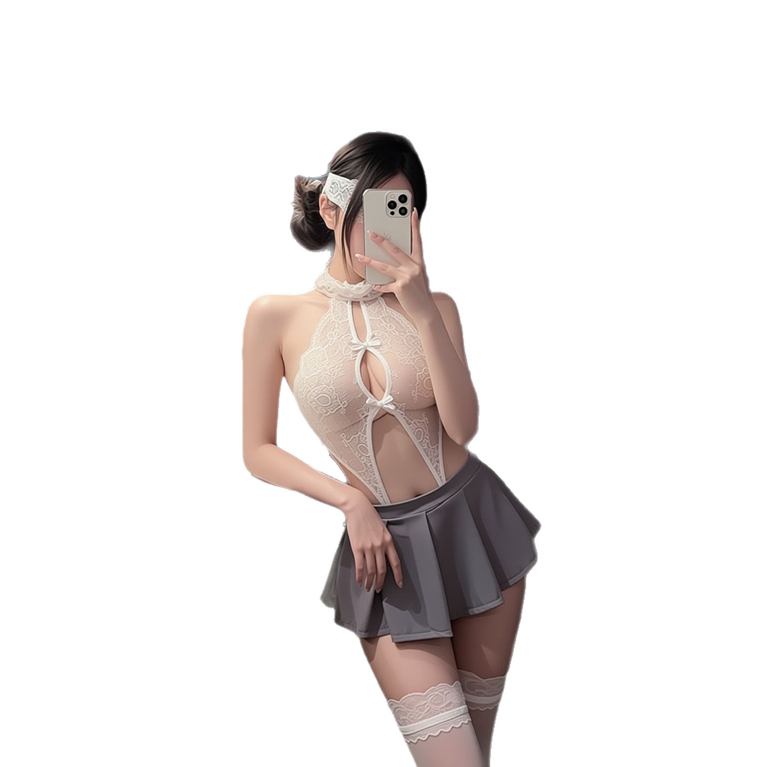 Lace Teddy Lingerie - Jimiko Witte kanten halter bodysuit voor