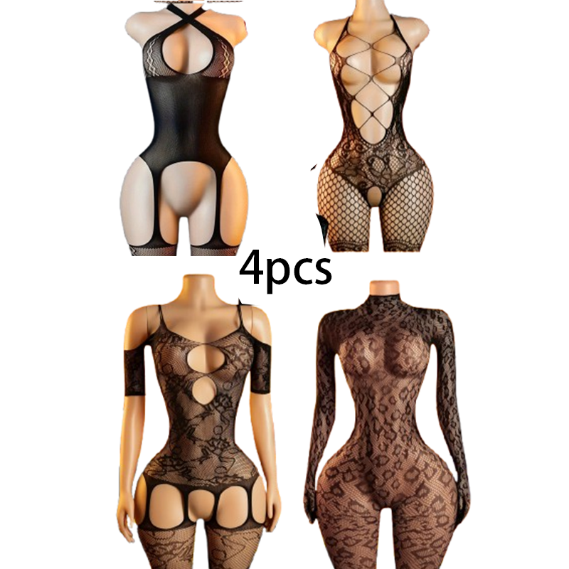 4-delige sexy lingerie set: da - Bodystocking Fishnet recensie en prijs
